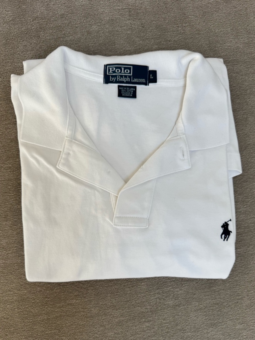 Polo by Ralph Lauren White Polo with Navy Pony
